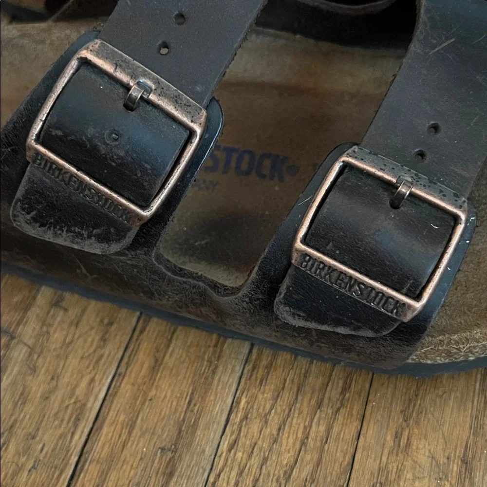 BIRKENSTOCK Arizona Arizona Oiled Leather Slide Sandals - Picture 10 of 13